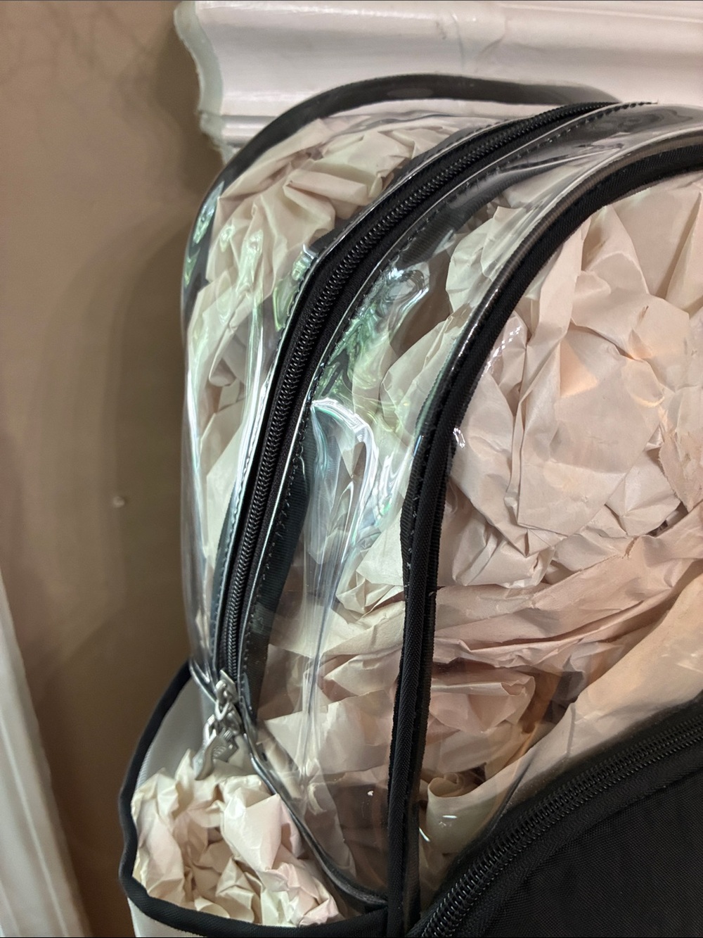 Baggallini Clear Backpack with Black Trim and Silver Accents - Picture 2 of 8